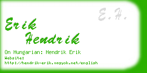 erik hendrik business card